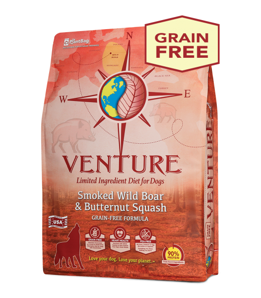 4磅 Earthborn Venture Grain Free 無穀物野豬胡桃南瓜單一蛋白全犬糧, 美國製造 - 需要訂貨